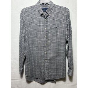 POLO RALPH LAUREN Men’s LG Blake Button Down Long Sleeve Shirt Navy Green Plaid